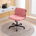 thumbnail image 3 of Home Office Desk Chair with Wheels, Wide Seat Criss Cross Design, Armless Swivel Makeup Vanity Chair, Modern Cross Legged Task Chair for Computer, Home Office & Study, 3 of 7
