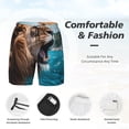 thumbnail image 3 of Vsdgher Ice Blue Coastal Lion for Mens Swim Trunks with Compression Liner Swim Shorts Swim Suits Board Shorts-X-Large, 3 of 6