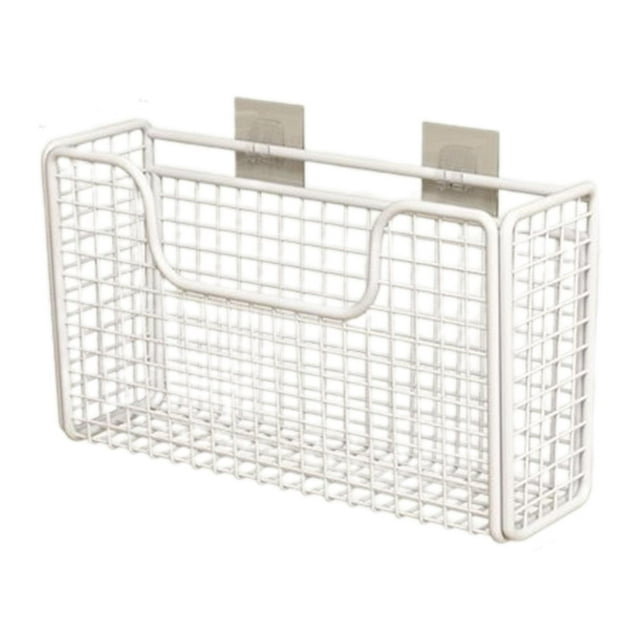 Organizador de puertas de armario de cocina, cestas colgantes para puertas de armario, acero al carbono estable Blanco S