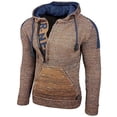 thumbnail image 1 of WREESH Men's Fall Winter Sweater Loose Large Size Mixed Color Sweater Hooded Pullover Sweater, 1 of 3