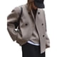 thumbnail image 2 of Abrigo Corto de Invierno Holgado para Mujer, Chaqueta Tipo Blazer Elegante de un Solo Botón Color de la Tarjeta Gris XL, 2 of 9