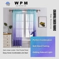 thumbnail image 2 of Purple Blue Ombre Sheer Curtains for Kids playroom 2 Panels Rod Pocket Bedroom Window Semi Voile Drapes Faux Linen Décor Girls Livingroom Room Decoration Party 84 Inch Long, 2 of 3