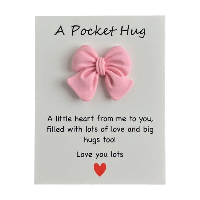 Cute Bow Pocket Blessing Message Card Phone Back Sticker Refrigerator Sticker Potted Plant Decoration