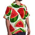 thumbnail image 2 of Watermelon Men's Hawaiian Button Down Printed Short Sleeve Summer Beach Shirts, 2 of 6