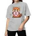 thumbnail image 2 of Adorable Red Panda Valentine's Design Women's T-shirt, 2 of 3