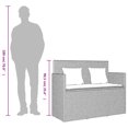 thumbnail image 4 of vidaXL Garden Bench with Cushions Grey Poly Rattan, 4 of 5