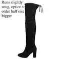 thumbnail image 2 of Delicious Women's Faux Suede Knee High Block Heel Boot, Black ,  8 M US, 2 of 6