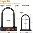 thumbnail image 3 of Candado en U antirrobo para bicicleta NDakter, resistente, con cable de 5 pies, 3 of 7