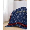 thumbnail image 2 of Navy Blue Snowflake Christmas Sofa Couch Covers for Dogs, Washable Sofa Throw Cover Single Slipcovers for Armchair with Tassels, Xmas Red Plaid Couch Protector Towel Blanket M 71''x91'', 2 of 8
