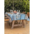 thumbnail image 4 of Rectangle Outdoor Tablecloth With Umbrella Hole And Zipper– Blue Coastal Nautical Waterproof Patio Table Cover for Party, Picnic, Backyard, 54"x80" , Life Is Better at The Beach Farmhouse, 4 of 8