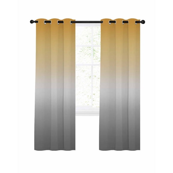 Color Gradient Pattern Blackout Curtains 72 Inches Long for Bedroom, Thermal Insulated Room Darkening Black Out Window Curtain Panels Grommet Drapes for Living Room
