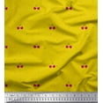 thumbnail image 1 of Soimoi Yellow Georgette Viscose Fabric Cherry & Dots Decor Fabric Printed Yard 42 Inch Wide, 1 of 1