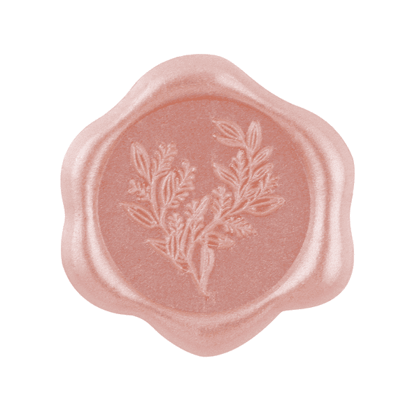 Briartw 20PCS Leaf Adhesive Wax Seal Stickers Self-Adhesive Wedding Invitation Envelope Seal Pink Stickers