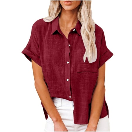 solacol Womens Tops and Blouses Womens Tops Casual Casual Womens Tops Womens  Casual Gradient Color Short Sleeved T-Shirt Tunic Blouse Tops Blouses for  Women Casual Womens Blouses and Tops Casual 