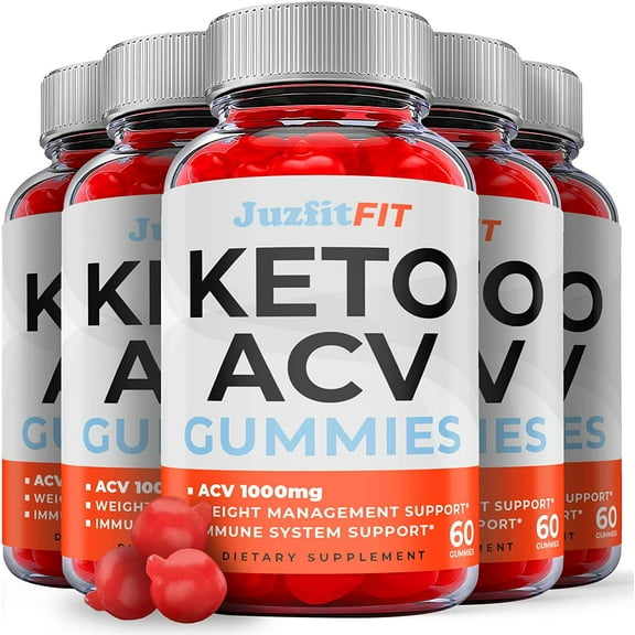 (5 Pack) Juzfit Keto ACV Gummies - Supplement for Weight Loss - Energy & Focus Boosting Dietary Supplements for Weight Management & Metabolism - Fat Burn - 300 Gummies