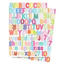 Letter Stickers 1 Inch, 12 Sheets Self Adhesive Alphabet Sticker Letter Decals for Mailbox Window Door Cap Decorations, Colored