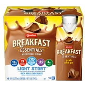 Carnation Breakfast Essentials Light Start Nutritional Drink, Chocolate, 8 FL OZ Carton (6 Pack)