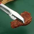 thumbnail image 2 of Pinzas para parrilla de acero inoxidable 13,4 pulgadas | Mecanismo de bloqueo de bordes dentados | Clips de comida espesados para filete, pan, verduras | Herramienta de barbacoa resistente al calor, 2 of 9