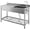 47x20in, variant on 39x20in Stainless Steel Utility Sink Freestanding Single Bowl with Hot and Cold Faucet Integrated Storage Rack Commercial Laundry Farmhouse Bathroom Kitchen