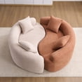 thumbnail image 6 of Aukfa 67" Small Sofa S-Curved Loveseat Couch Modular Sofa No Assembly, 2 Pillows, Chenille, Apricot, 6 of 9