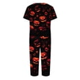 thumbnail image 5 of Women's Halloween Pajama Sets 2 Pieces Lounge Sleepwears Pumpkin Printed Plus Size Short Sleeve Top and Capri Pants Halloween Gifts, 5 of 6