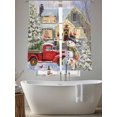 thumbnail image 5 of Christmas Winter Snowman Sheer Curtains 63 inches Long, Red Truck House Xmas Tree Snowflakes Light Filtering Sheer Window Curtains Rod Pocket Voile Drapes for Bedroom Living Room, 2 Panels 52"Wx63"L, 5 of 6
