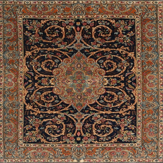 Ahgly Company Indoor Square Traditional Red Medallion Area Rugs, 3' Square
