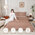 thumbnail image 3 of Manfei Classic Checkered Full Size Comforter Sets,Rustic Plaid Bedding Comforter Set,Brown Beige,Reversible,3-Piece,1 Comforter and 2 Pillowcases,3-Piece,1 Comforter and 2 Pillowcases, 3 of 7
