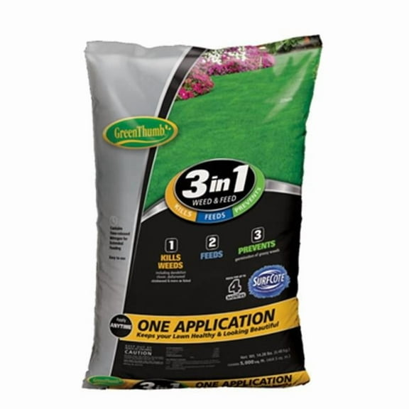 Knox Fertilizer  5000 sq ft. Green Thumb Coverage, 3-in-1 Fertilizer Weed & Feed & Crabgrass Preventer