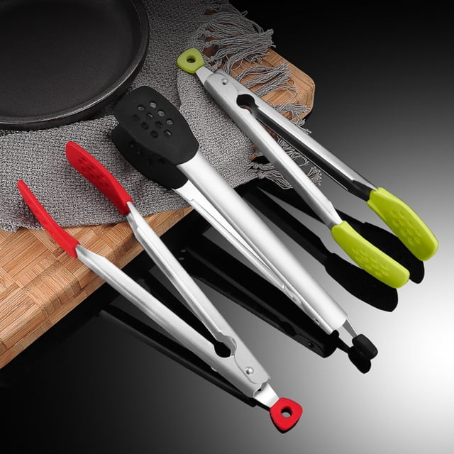 onlyliua Liquidación Pinzas de Cocina, Pinzas de Cocina 12 Pulgadas con Puntas de Silicona, Pinzas Antiadherentes para Alimentos Que Se Calientan a 480 °F, Acero Inoxidable 430
