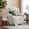 thumbnail image 6 of Bonzy Home Manual Recliner Faux Leather Single Reclining Chair Sofa for Living Room Bedroom, White, 6 of 6