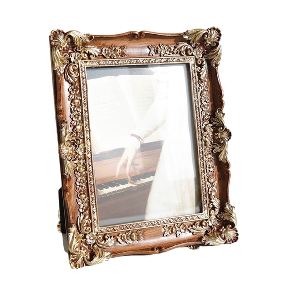 Elegant Resins Picture Frame Vintage European Styles Flower Carvings Rectangular Photo Frame Wall or Tabletop Decoration