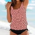 thumbnail image 2 of Zmoon Women's Removable Chest Pad Large Size Large Polka Dot Print High Waist Conservative Tankini Two-Piece Swimsuit, 2 of 5