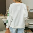 thumbnail image 4 of New & Trending!FUNUONY St Patricks Day Shirt Women's Sequin St. Day Sweatshirt Heart Sparkly Oversized Crewneck Long Sleeve Holiday Sweater Pollover White XL, 4 of 5