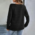 thumbnail image 4 of Fesfesfes Women's Solid Color Sweater Cozy Fall Winter Casual Long Sleeved with Ribbed Cuffs Round Neck Sweater Warmkeeping Daily Wearing(Black,2XL), 4 of 7