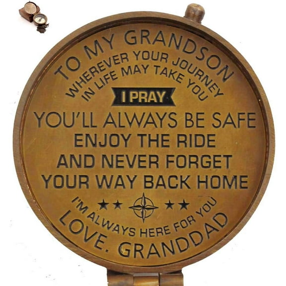 Rii Brand Compass in Brass Metal Antique Colored for Grandson