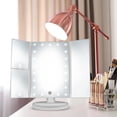 thumbnail image 3 of Makeup Vanity Mirror Magnifying with 21 LED Lights, Cosmetic Standing Table Mirror, 3X/2X Magnified Travel Foldaway Mirror, 180 Degree Rotation White, 3 of 11