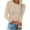 Beige, variant on Naughtyhood Women's Fall Fashion Long Sleeve Stretch Slim Ribbed T-Shirt Blouse Solid Integral Tops Pullover Undershirt Tops Soft Breathable Round Neck Undershirt Tops