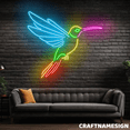 thumbnail image 2 of Craftnamesign Hummingbird Colorful Neon Sign, Kids Room Wall Sign, Living Room Decor, 2 of 5