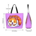 thumbnail image 5 of Pofeuu Corgi In Sushi Roll Print Reusable Grocery Bags - Washable, Foldable, Packable Tote, Large Handles, Heavy Duty, Zippered Top Pouch, 5 of 8