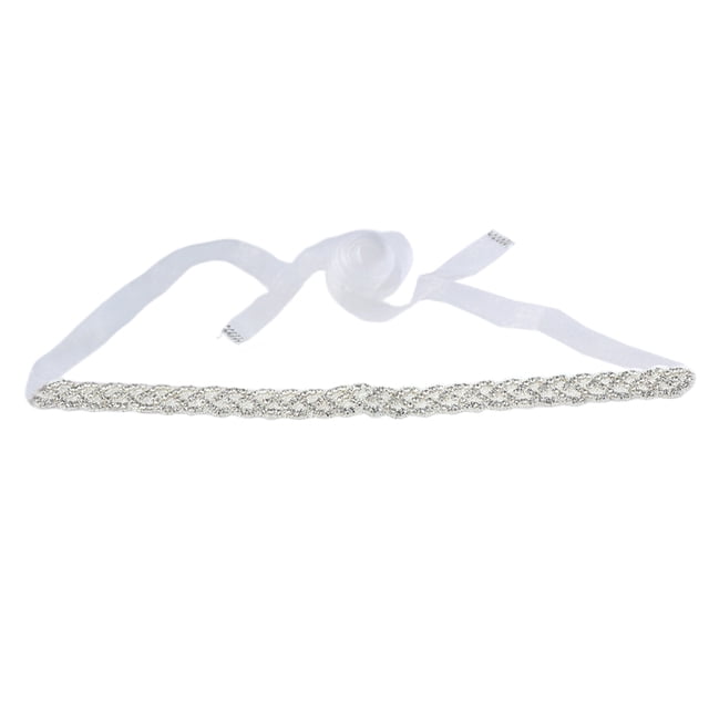 Cinturón de vestido de boda de cristal de diamantes de imitación de novia blanco elegante decoración de diamantes de imitación cinta de cinturón de vestido de boda para novia mujer dama