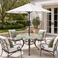 thumbnail image 2 of Round Outdoor Tablecloth with Umbrella Hole and Zipper, Teal Red Coastal Tablecloth with Elastic Waterproof, Summer Beach Nautical Sea Turtle Coral Starfish Patio Table Covers for 31" - 35" Tables, 2 of 9