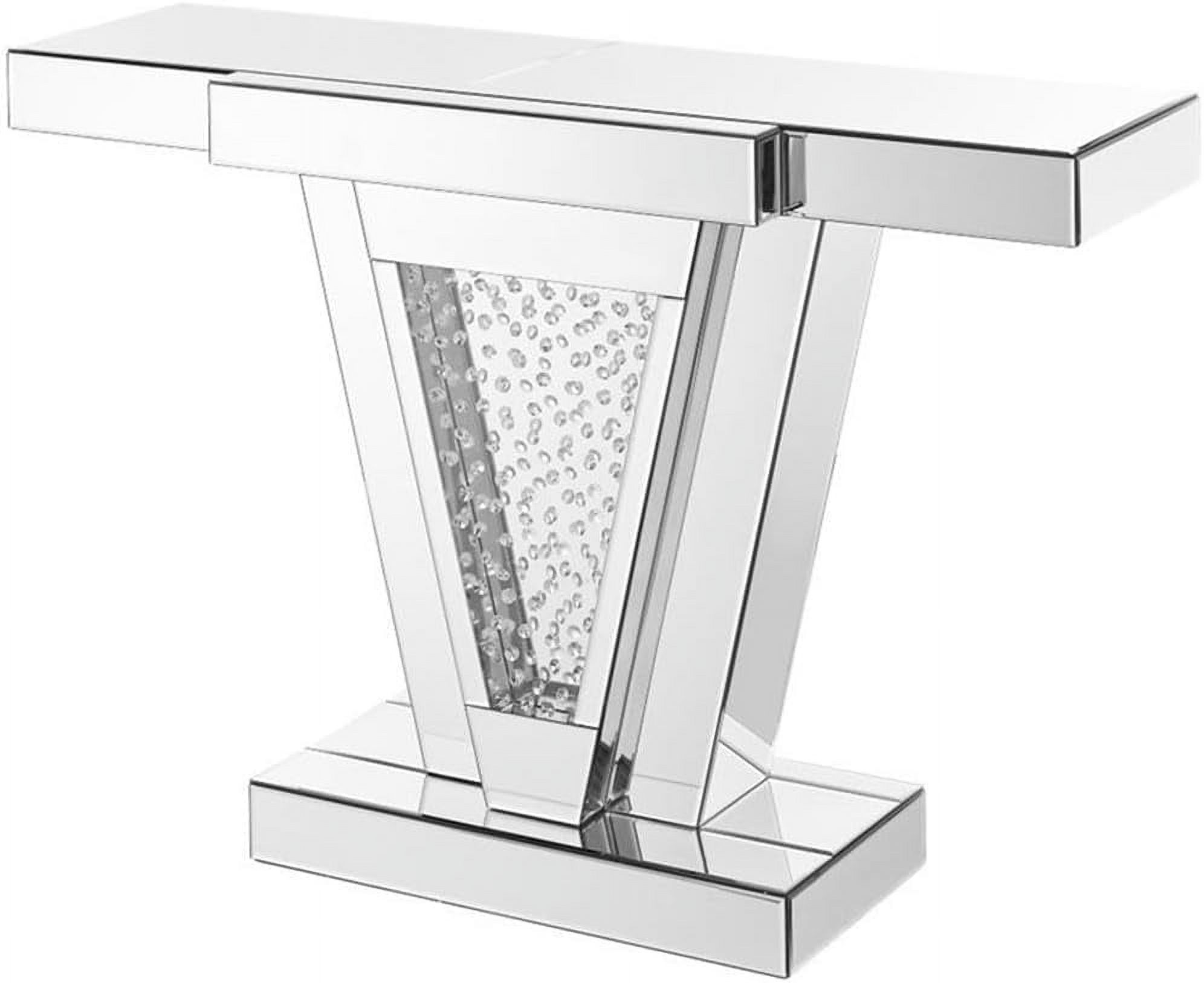 Elegant Decor Modern 47" Clear Crystal Mirrored Accent Console Table