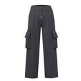 thumbnail image 6 of GTEYOIJN Women's Legendary Mid Rise Flare Jean Women's Fashion Solid Color Waist Wide Leg Casual Pants with Pocket Pants, 6 of 7