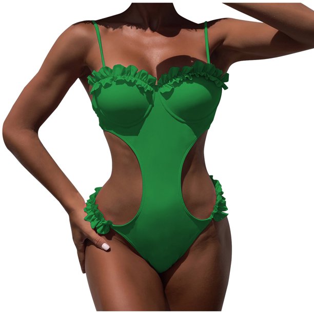 Traje de baño de mujer Traje de baño de bikini de color sólido Traje de baño de encaje de mujer Fridja nalpqowj56689