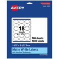 thumbnail image 2 of Avery Matte White Oval Labels with Sure Feed, 1.5" x 2.5", 1,800 Matte White Printable Labels, 2 of 4
