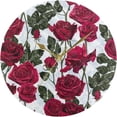 thumbnail image 5 of Dreamtimes Round Digital Clock Beautiful Rose Creative Decorative Quiet Not Ticking Clock,Bedroom Living Room Bathroom Kitchen Office Wall Ornament, 10In, 5 of 7
