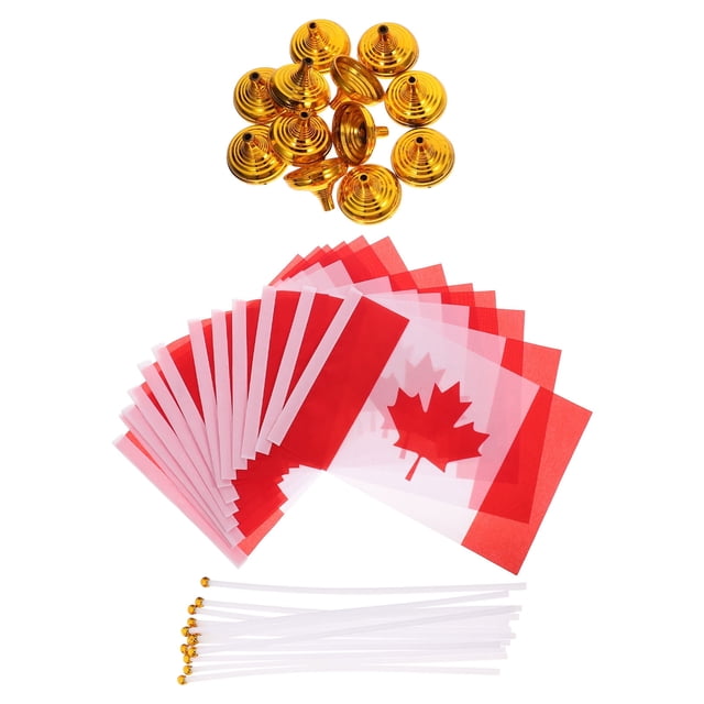 ArmorCore 12pcs Canada Flags Canadian Desk Flag Set – Small Mini Canada Table Office Flag with Pole & Golden Base – For Home Decorations, Festival Celebrations, World Cup, Canada Day – Walmart Canada