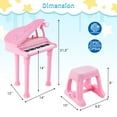 thumbnail image 3 of Costway 31 Keys Kids Piano Keyboard Toy Toddler Musical Instrument with Stool & Microphone Pink, 3 of 9