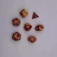 thumbnail image 2 of 7x Polyhedral Dices Smooth D4-D20 dices set for Math Teaching Bar Table Board Games Red Yellow, 2 of 7